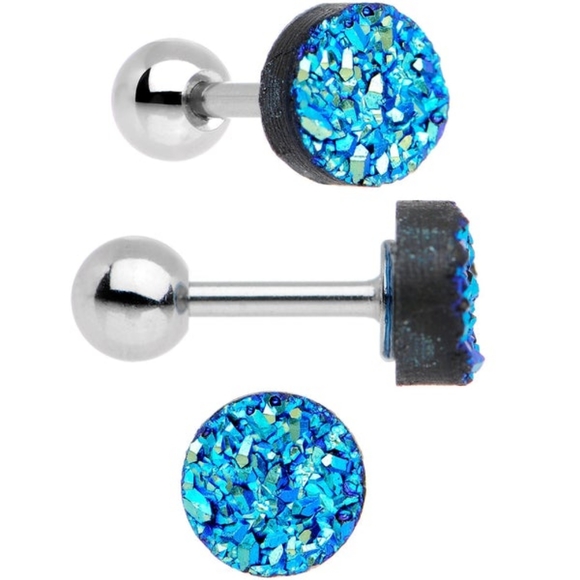 16 Gauge 1/4 Tragus Cartilage Earring Set of 3 - Picture 2 of 8